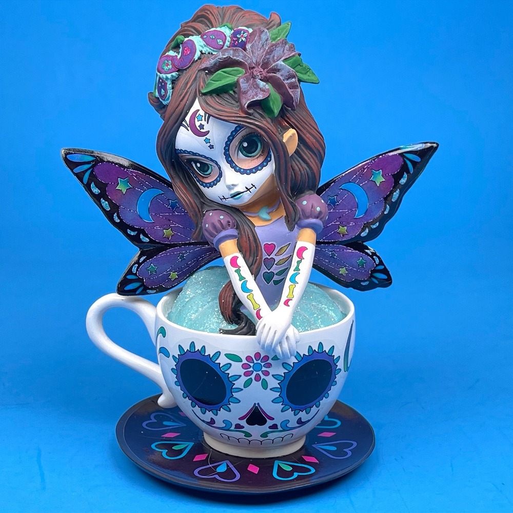 Jasmine Becket-Griffith Soothing Astrid Fairy Tea Spirits Sugar Skull Figurine